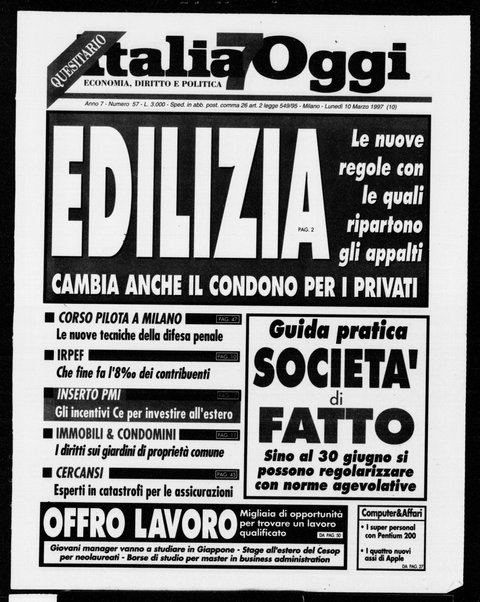 Italia oggi : quotidiano di economia finanza e politica